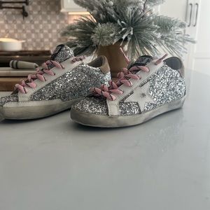 AUTHENTIC silver glitter  Golden Goose Superstar